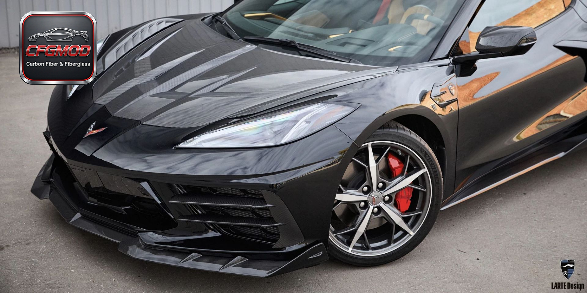 Dry Carbon Fiber LD Style 3-Piece Front Lip Splitter for Chevrolet Corvette C8 2020+ — 4