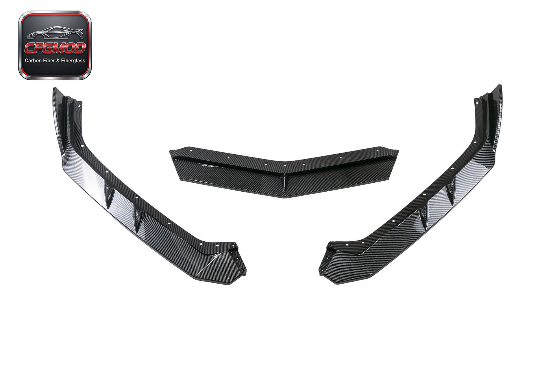 Dry Carbon Fiber LD Style 3-Piece Front Lip Splitter for Chevrolet Corvette C8 2020+ — 6