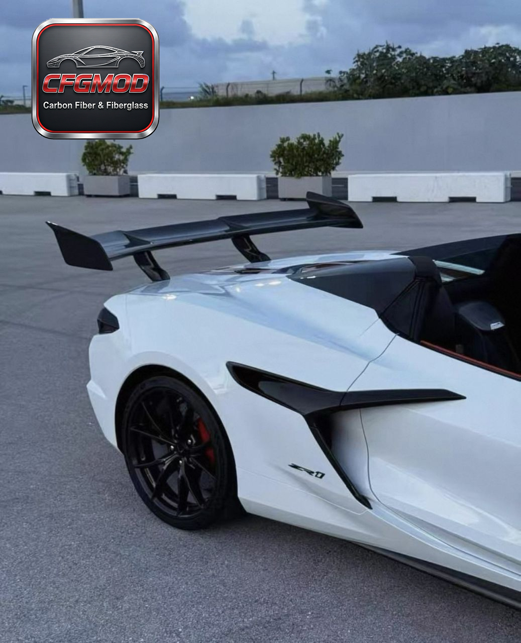 Dry Carbon Fiber ZR1 Style GT Rear Wing Spoiler for Chevrolet Corvette C8 Convertible 2020+ — 2