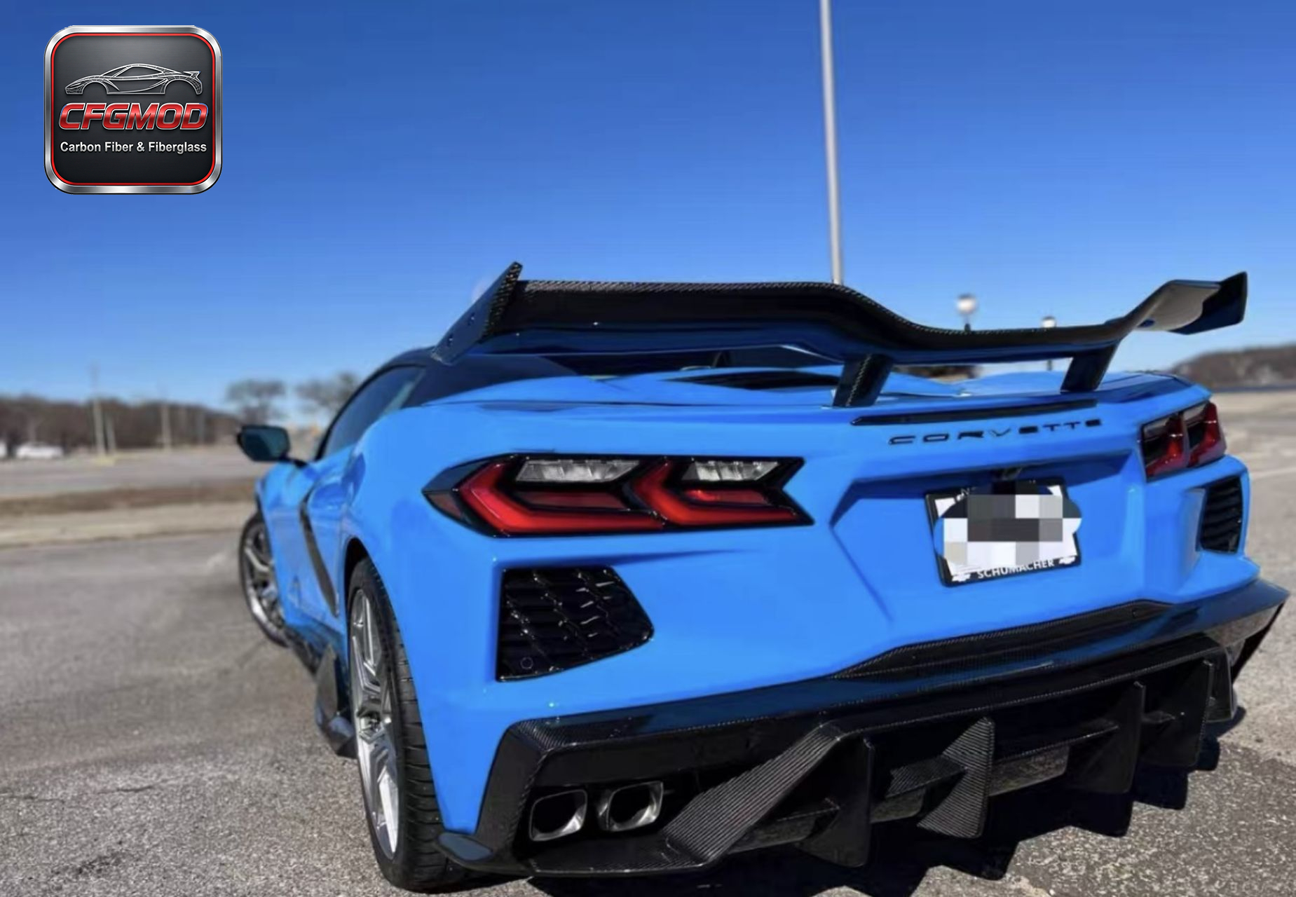 AR-Style Real Carbon Rear Bumper Diffuser for Chevy Corvette C8 2020-2024+ — 2