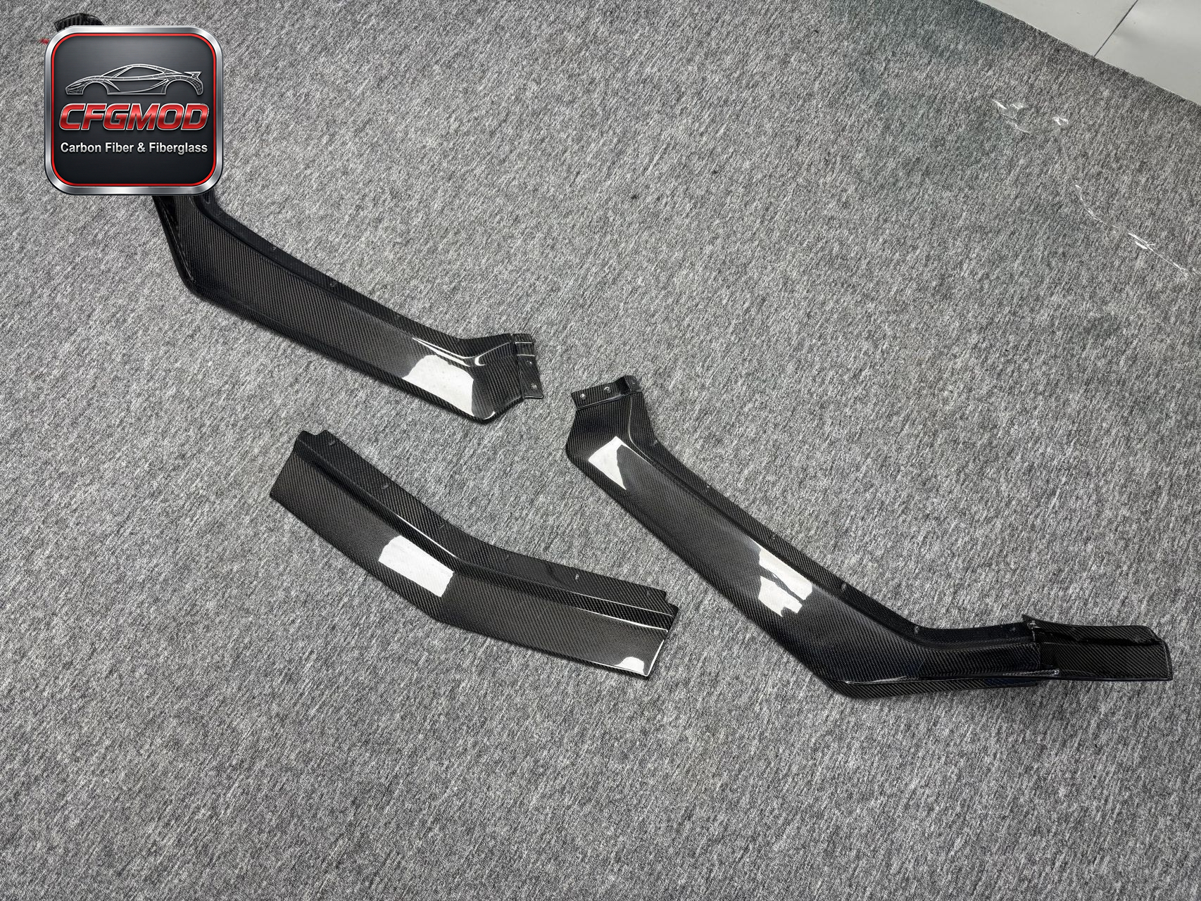 For Chevrolet Corvette C8 2020+ Carbon Fiber 5-Piece Front Lip Splitter Front Bumper Aero — 5