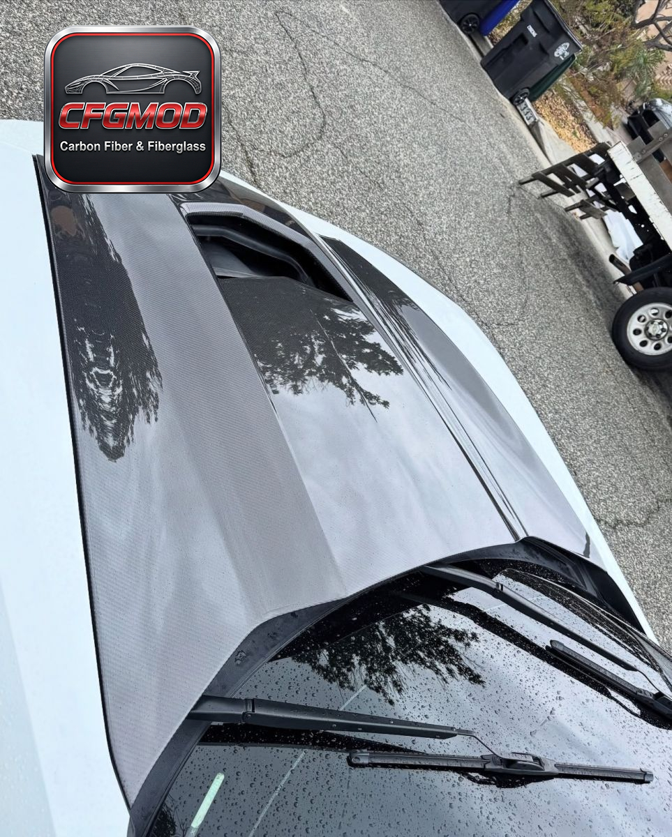 For Chevrolet Corvette C7 Z06 2014-2019 OEM Style Carbon Fiber Hood Bonnet Replacement — 7