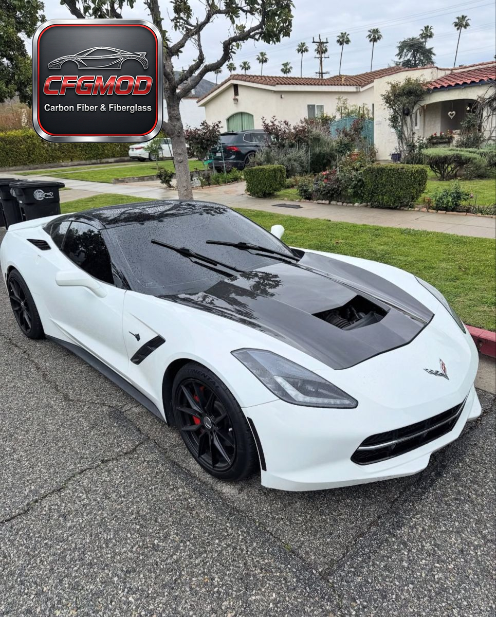 For Chevrolet Corvette C7 Z06 2014-2019 OEM Style Carbon Fiber Hood Bonnet Replacement — 8