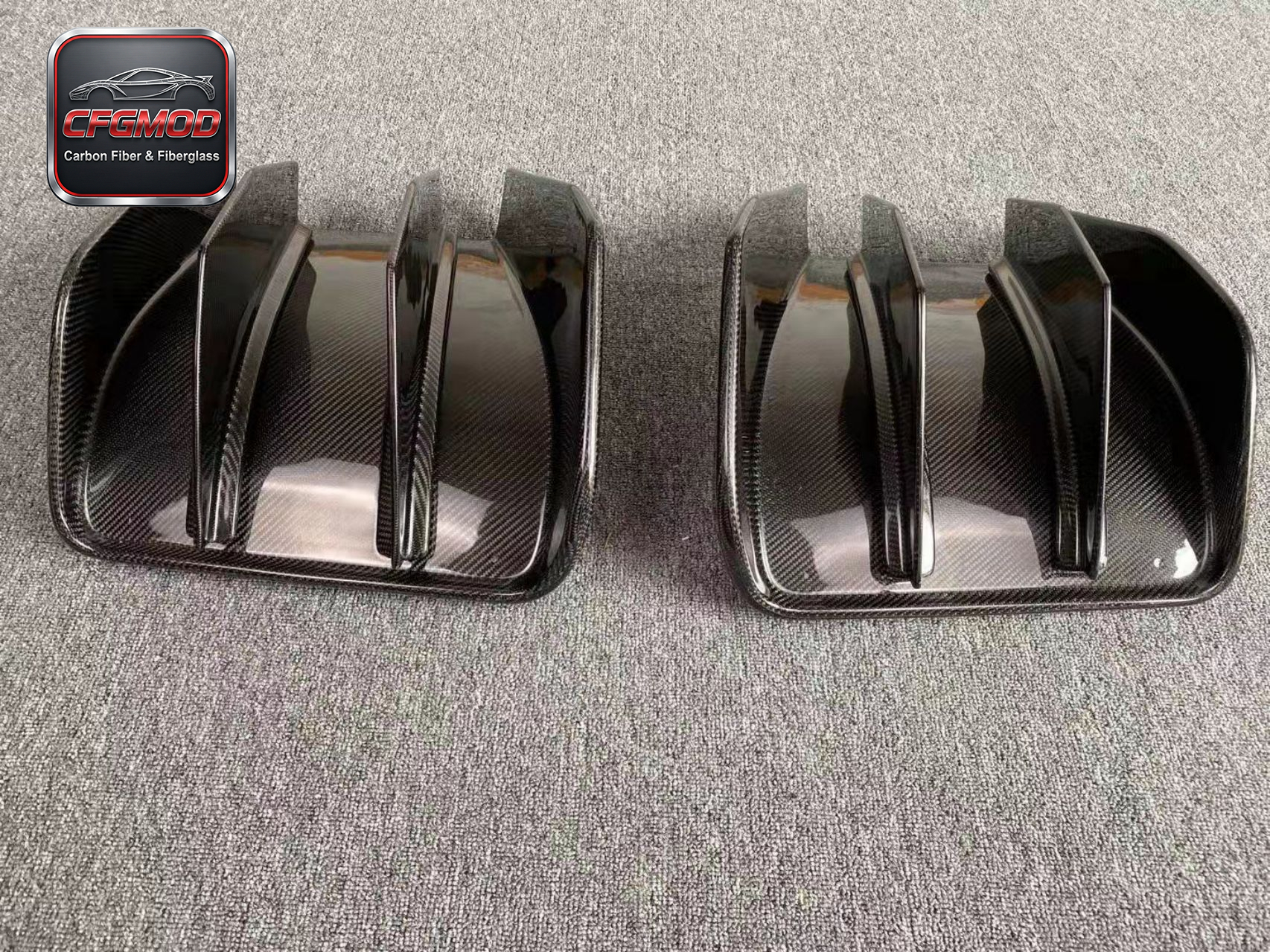 For Chevrolet Corvette C7 Z06 2014-2019 Carbon Fiber 2 Piece Rear Bumper Lip Rear Diffuser — 7