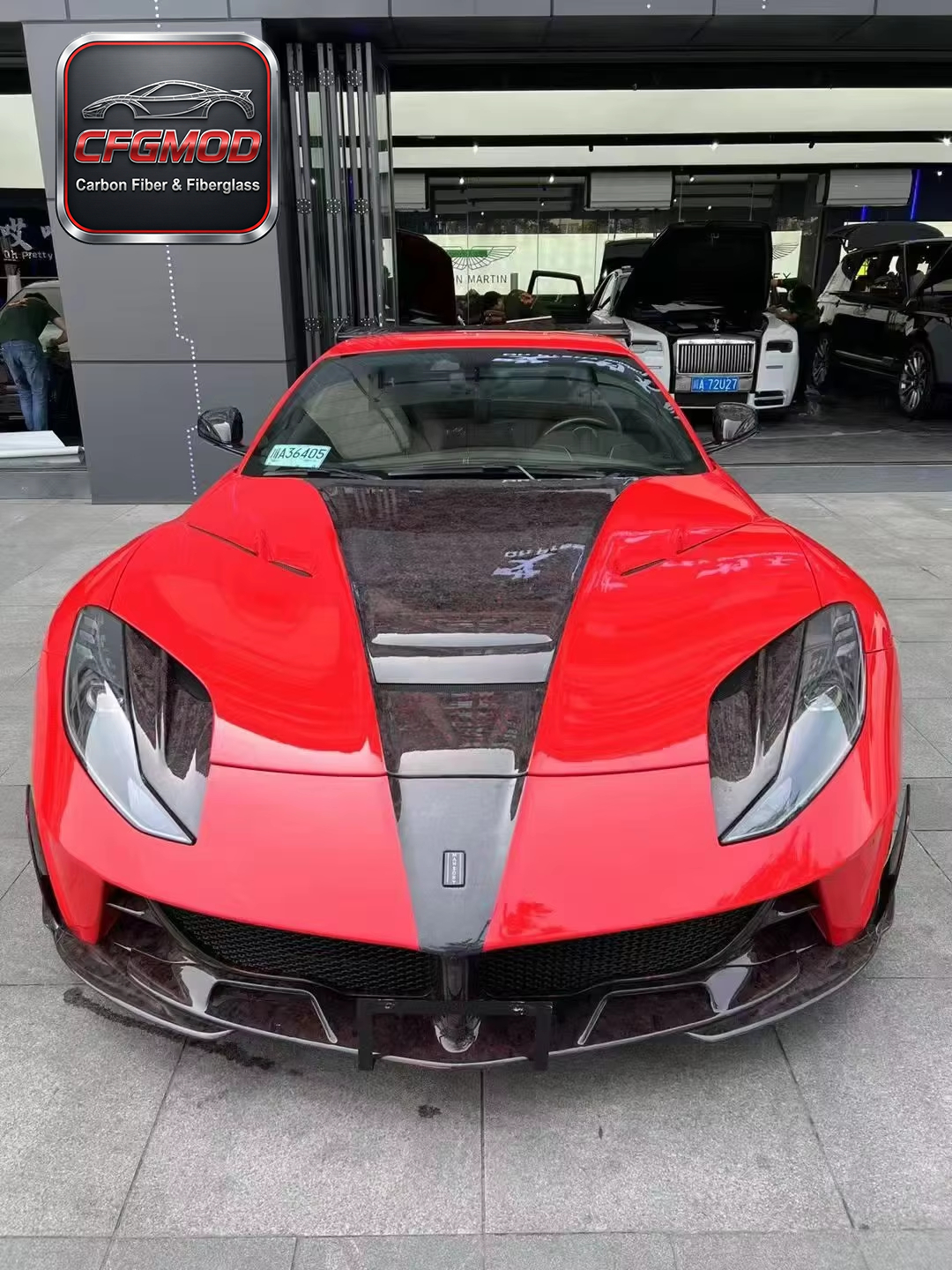 Carbon Fiber MSY Style Front Bumper Assembly with Resin Primer for Ferrari 812 2018+ — 5