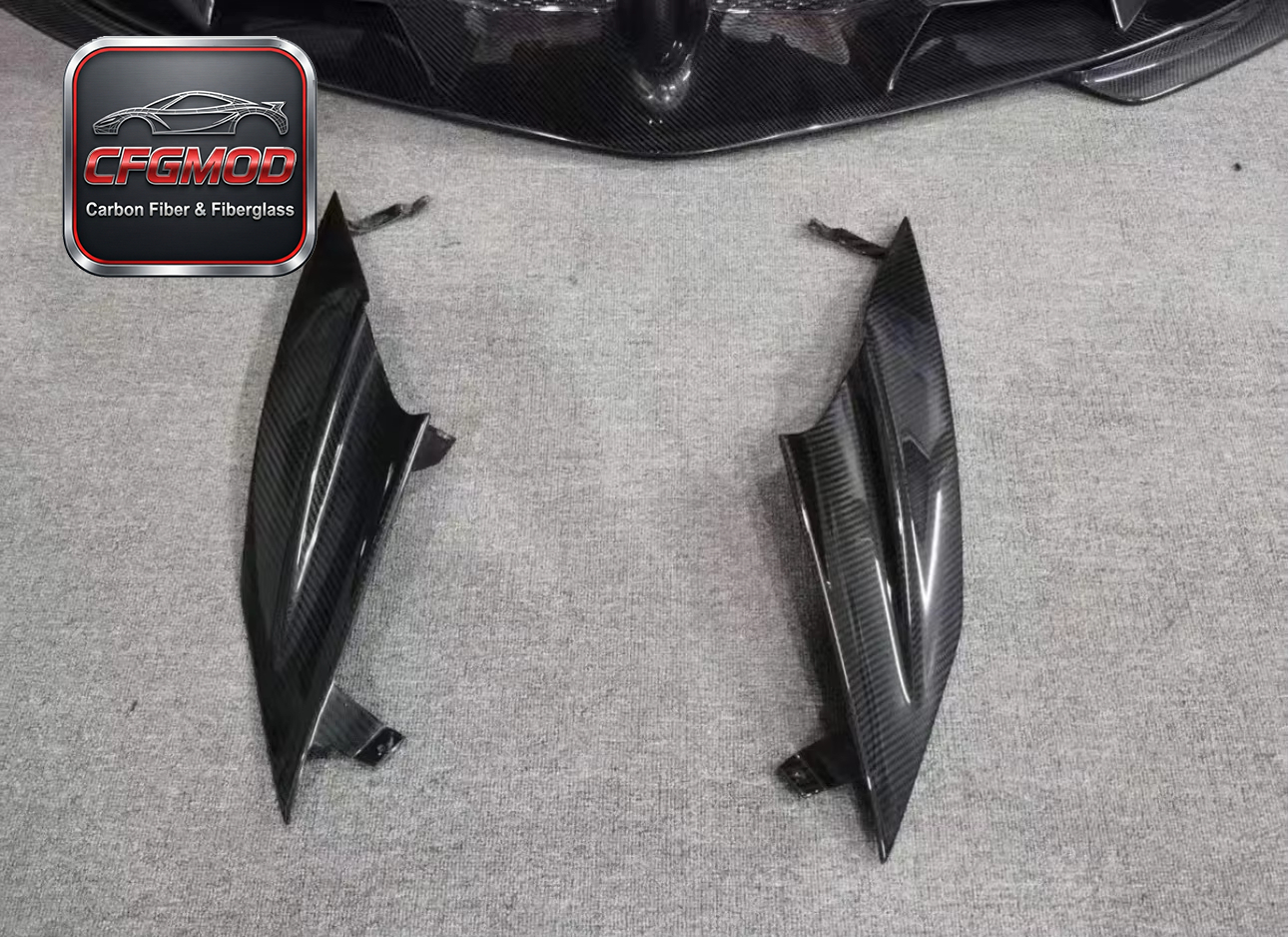 Carbon Fiber MSY Style Front Bumper Assembly with Resin Primer for Ferrari 812 2018+ — 8