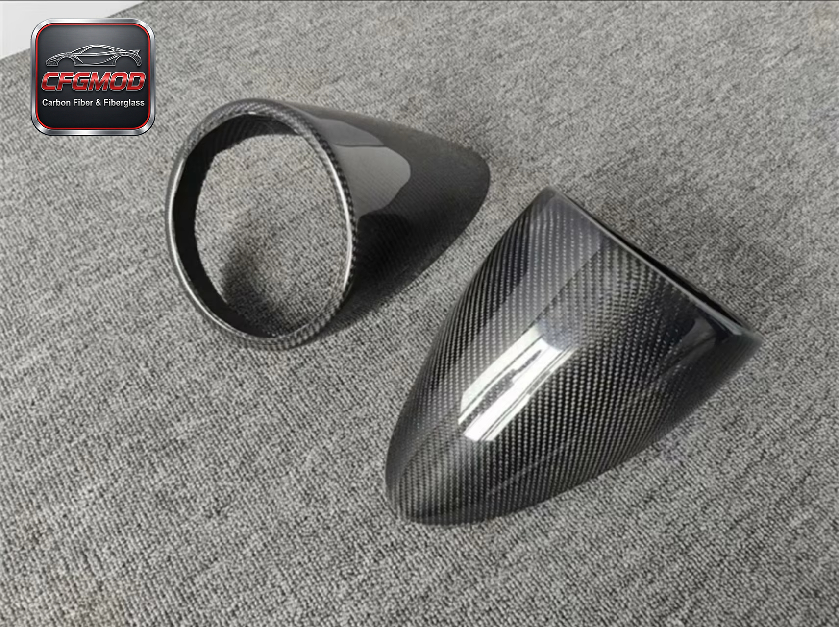 Dry Carbon Fiber V Style Rear Taillight Covers Trim for Ferrari 458 Italia Spider 2018+ — 6