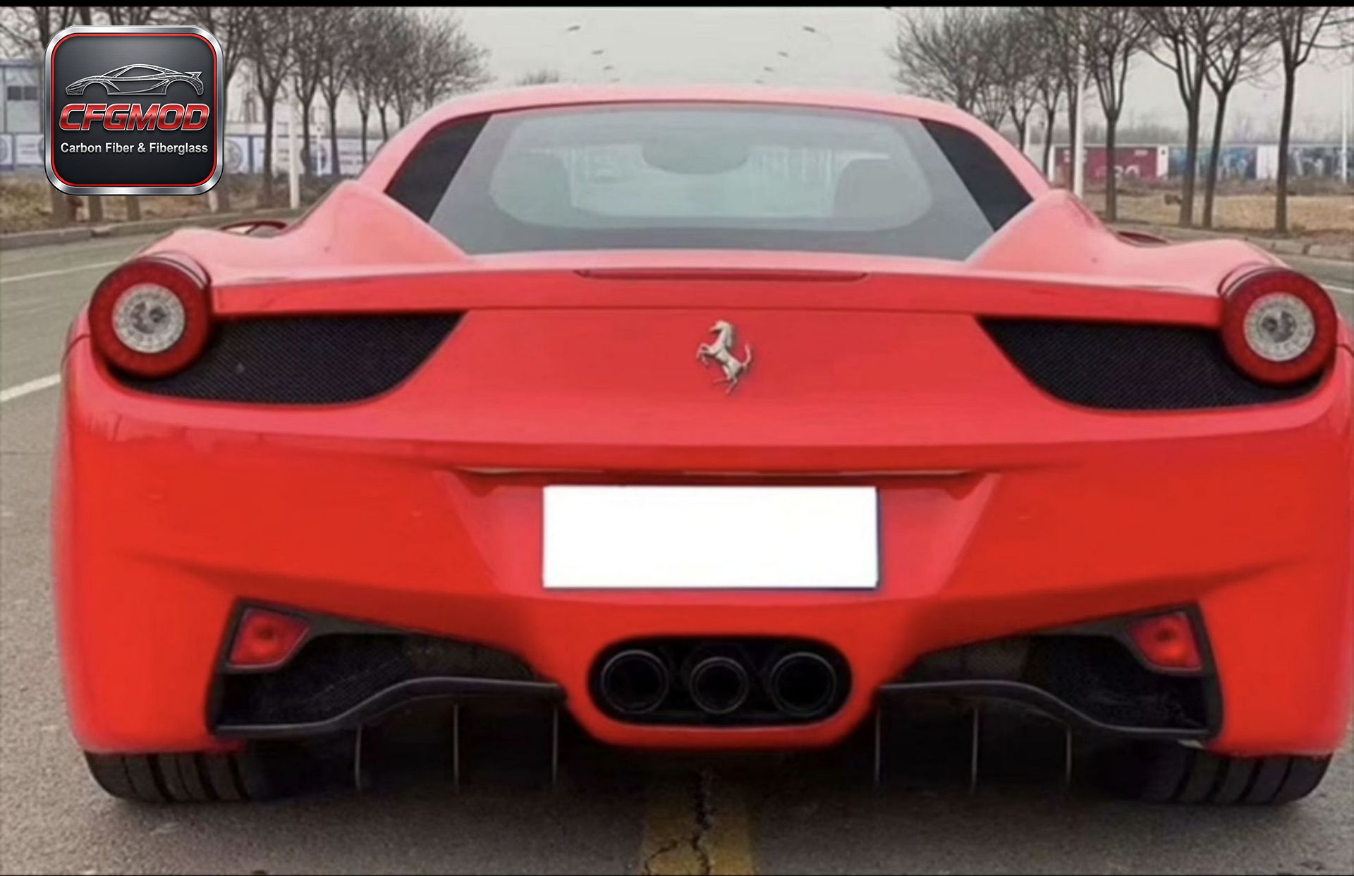 For Ferrari 458 V Style Carbon Fiber Rear Taillight Covers Tail Light Trim — 2