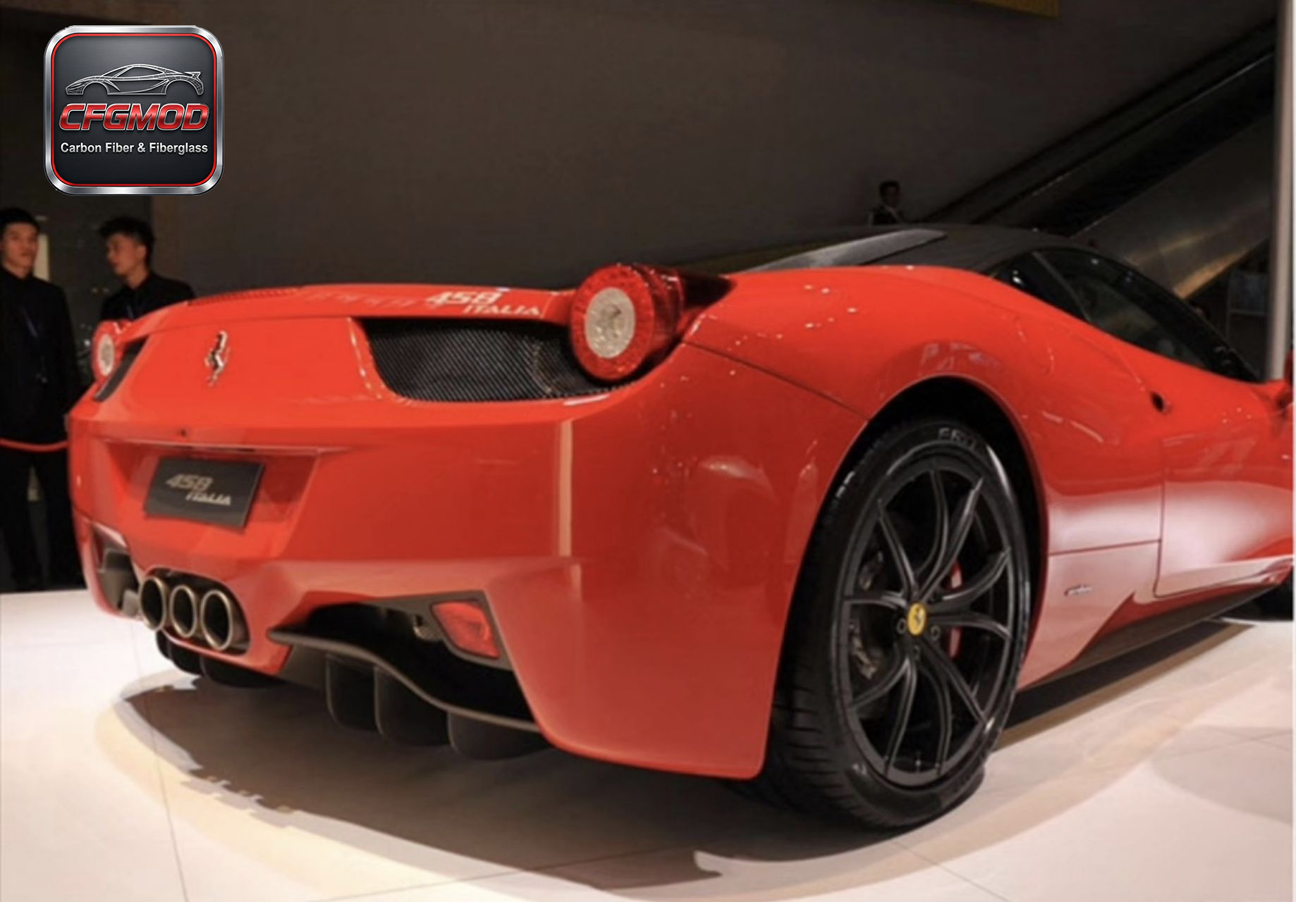 For Ferrari 458 V Style Carbon Fiber Rear Taillight Covers Tail Light Trim — 3