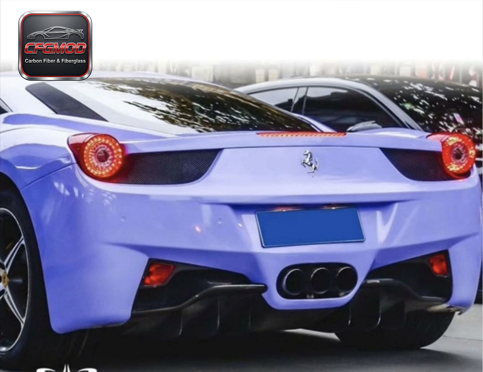 For Ferrari 458 V Style Carbon Fiber Rear Taillight Covers Tail Light Trim — 4