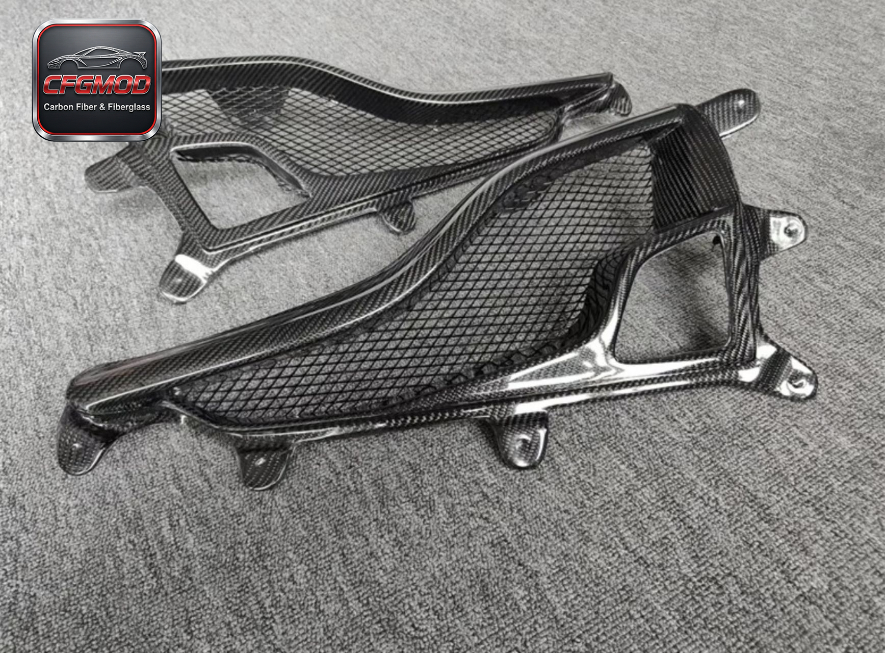 For Ferrari 458 V Style Carbon Fiber Rear Taillight Covers Tail Light Trim — 8