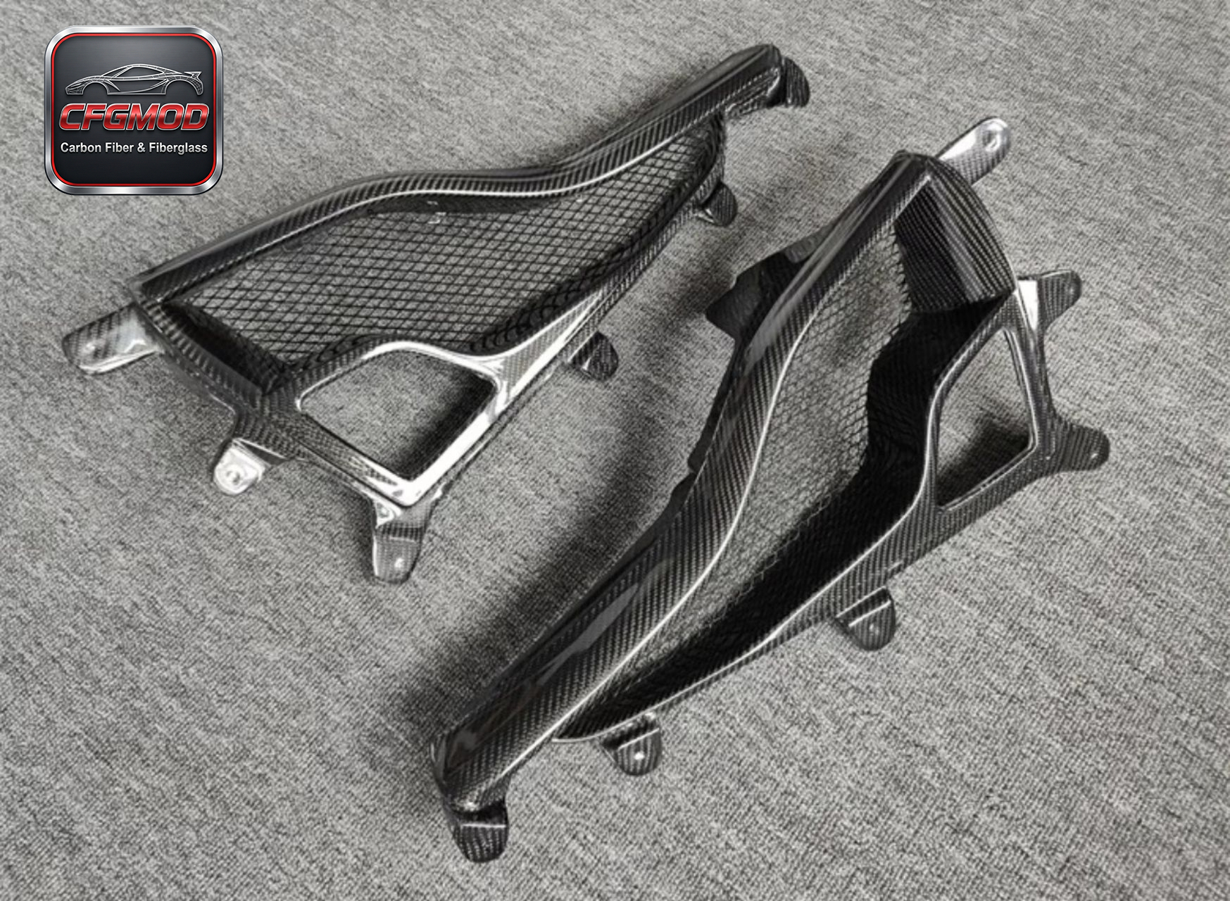 For Ferrari 458 V Style Carbon Fiber Rear Taillight Covers Tail Light Trim — 9