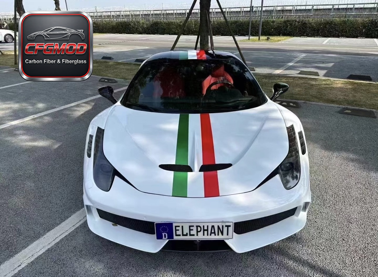 For Ferrari 458 SP Style Carbon Fiber FRP Primer Half Carbon Front Bumper Replacement — 7