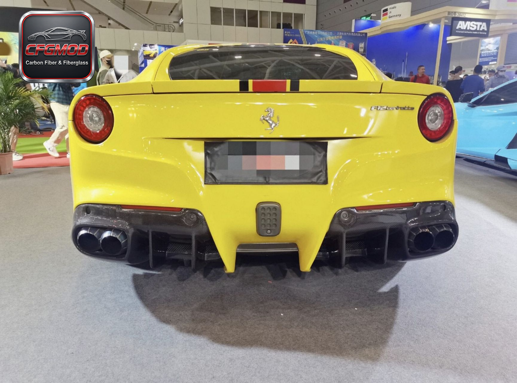 For Ferrari F12 Berlinetta 2012-2017 DMC Style Carbon Fiber Rear Bumper Splitter Lip — 2