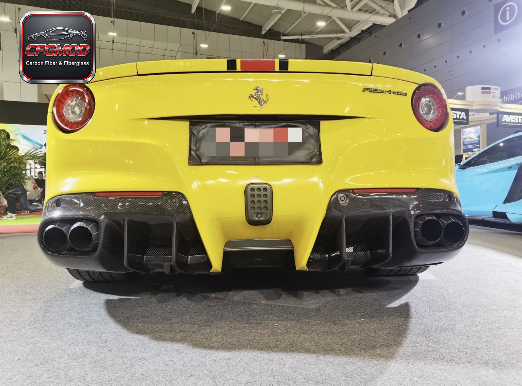 For Ferrari F12 Berlinetta 2012-2017 DMC Style Carbon Fiber Rear Bumper Splitter Lip — 3