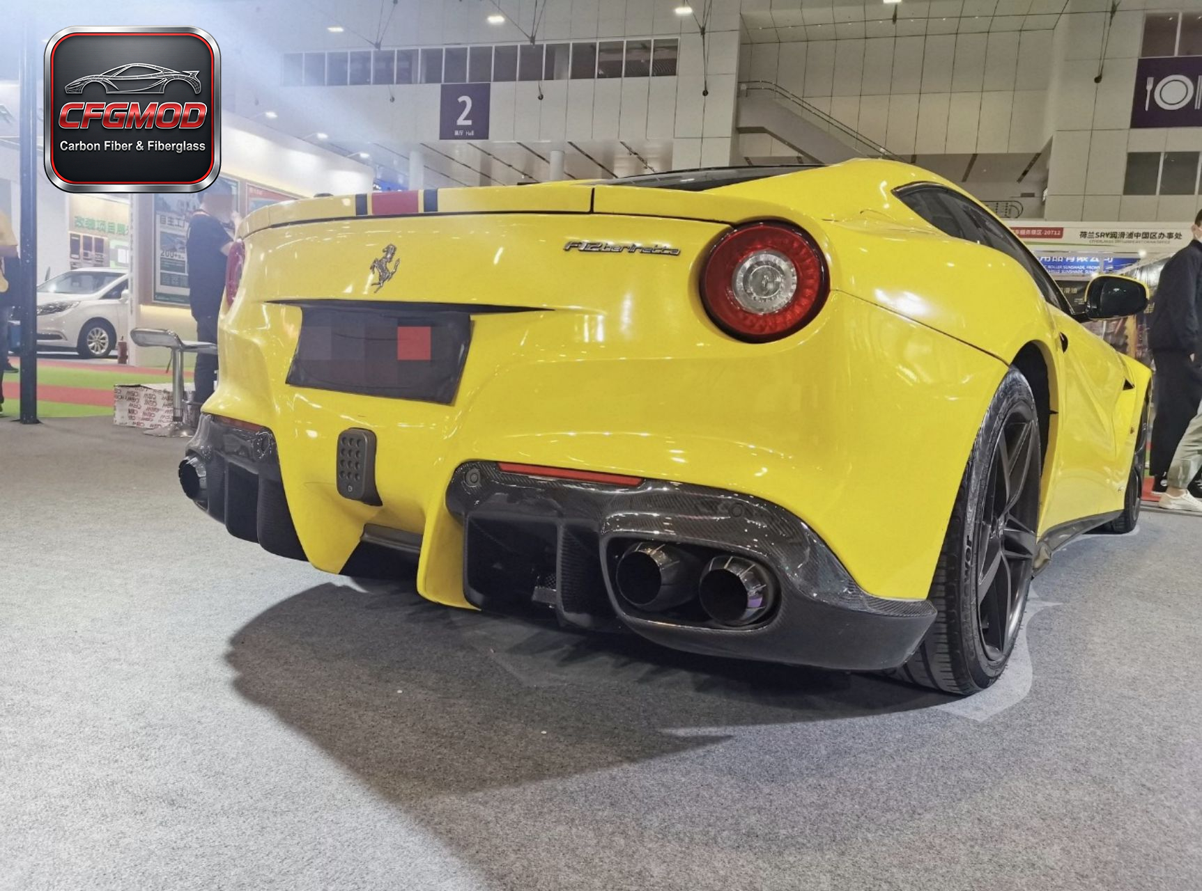 For Ferrari F12 Berlinetta 2012-2017 DMC Style Carbon Fiber Rear Bumper Splitter Lip — 4