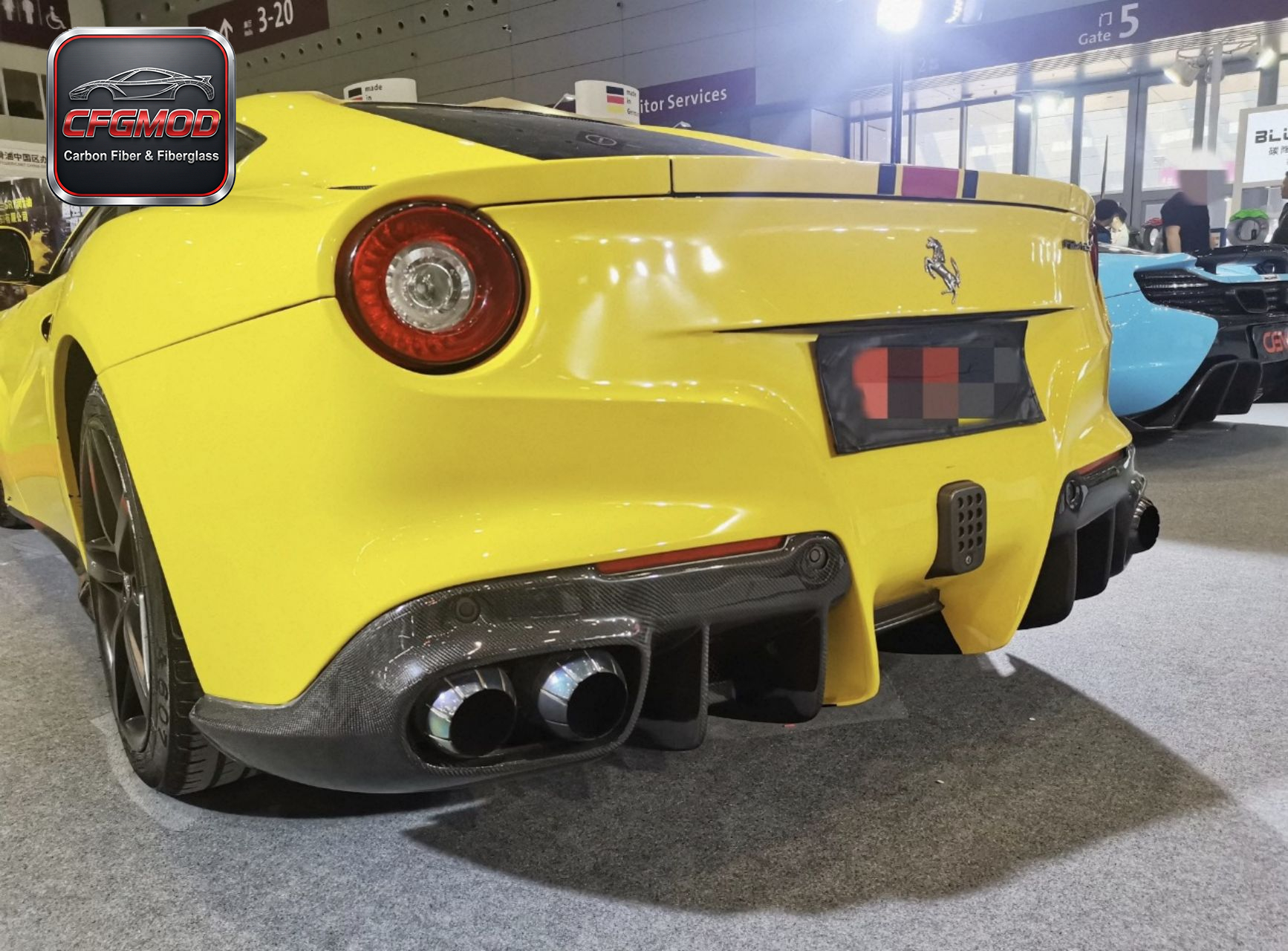 For Ferrari F12 Berlinetta 2012-2017 DMC Style Carbon Fiber Rear Bumper Splitter Lip — 5