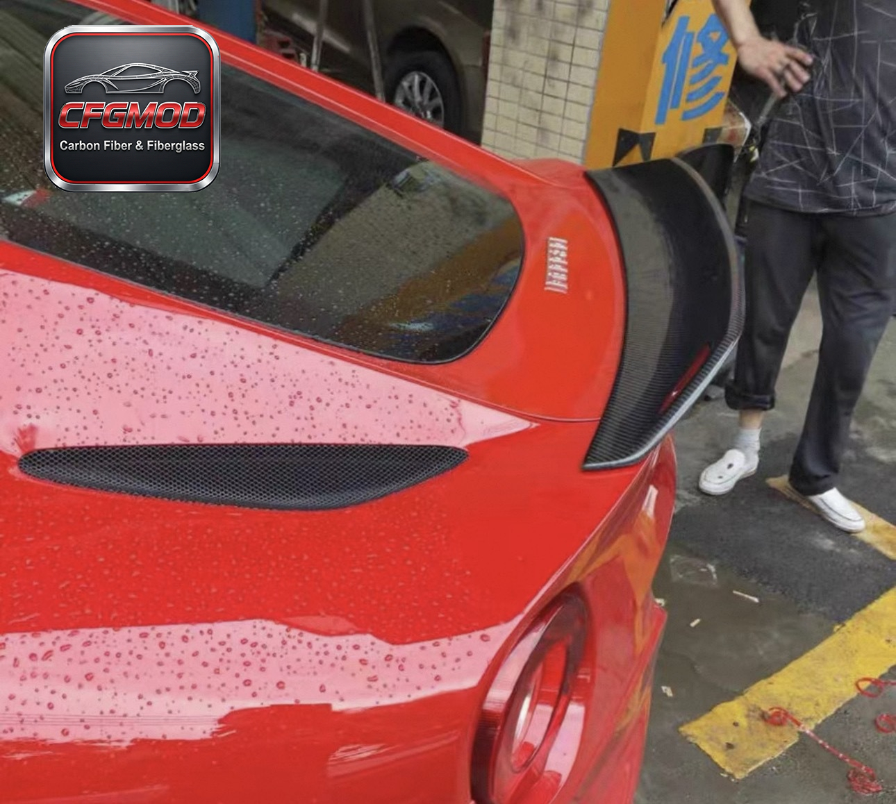For Ferrari F12 Berlinetta 2012-2017 DMC Style Carbon Fiber Trunk Spoiler Rear Lip — 3