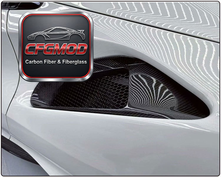 For Ferrari 488 Carbon Fiber Rear Side Air Intake Vents Side Air Vent Trim Panels — 3
