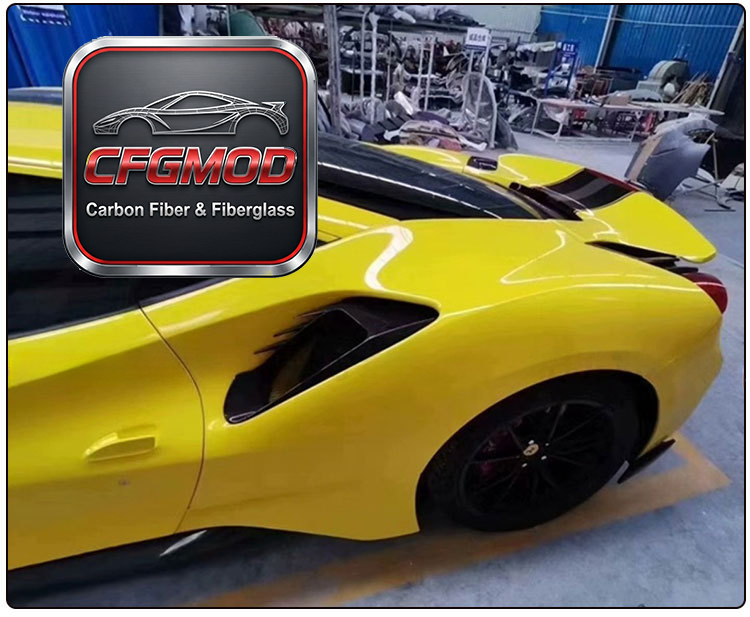 For Ferrari 488 Carbon Fiber Rear Side Air Intake Vents Side Air Vent Trim Panels — 5
