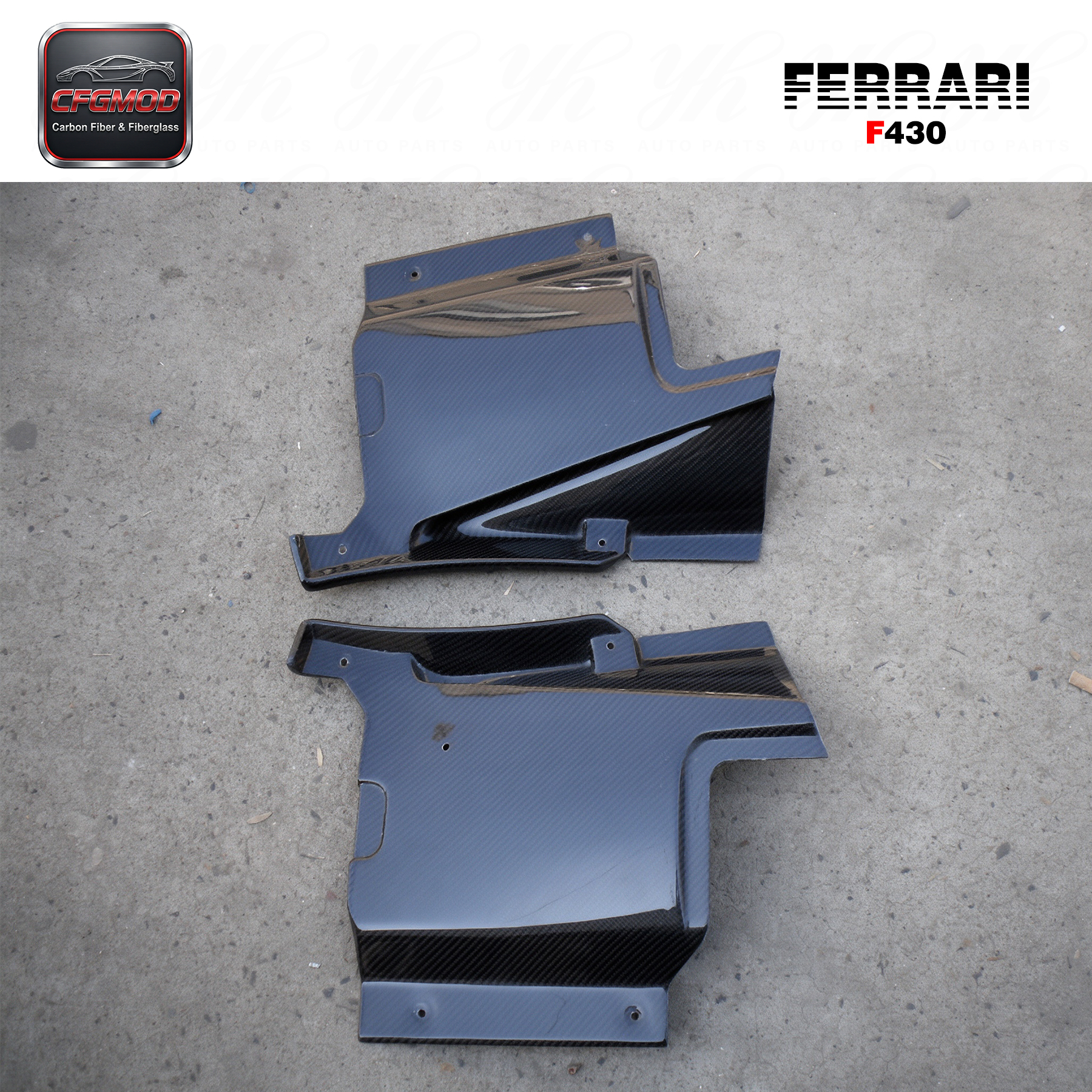 For 2004-2009 F430 Style Engine Compartment Plate Assemblies 2pcs — 6