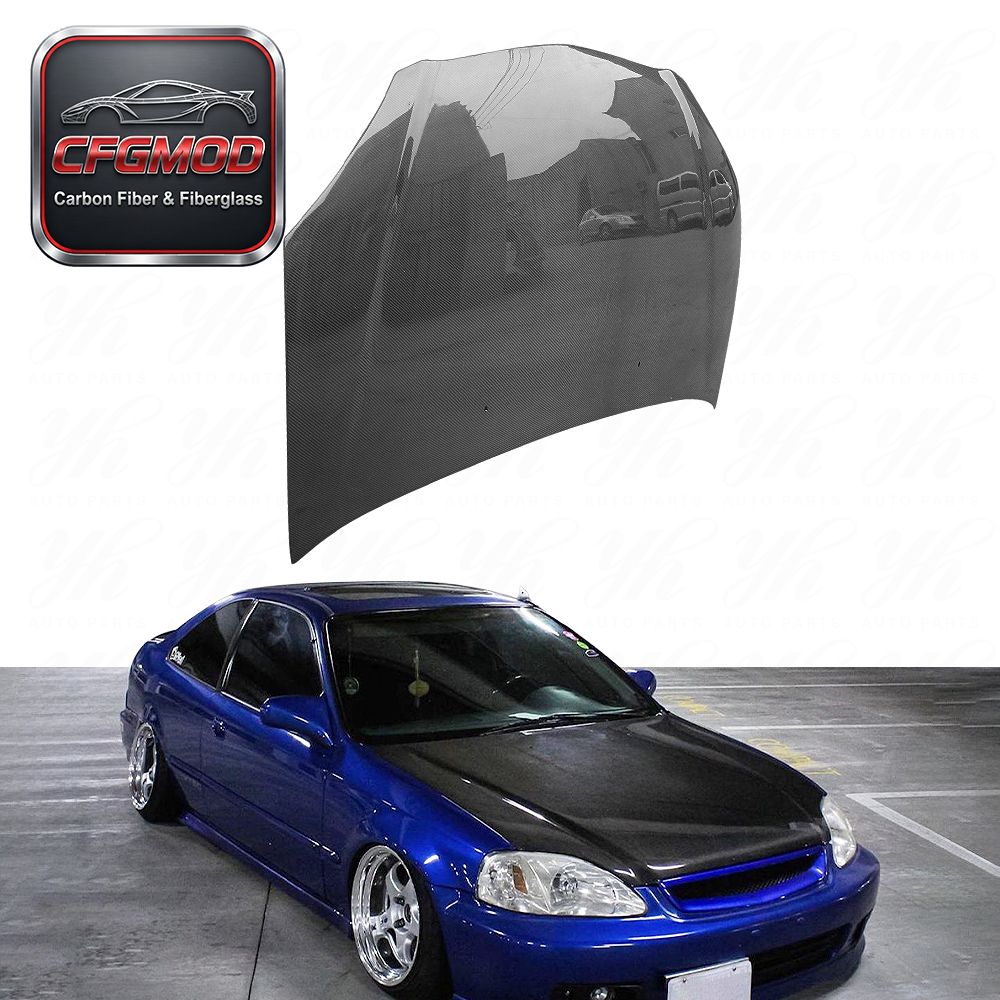 2002-2006 Integra DC5 RSX OEM Carbon Fiber Black Hood Bonnet New High Glossy Finish 3K Twill Weave for Retrofit/Upgrade — 2