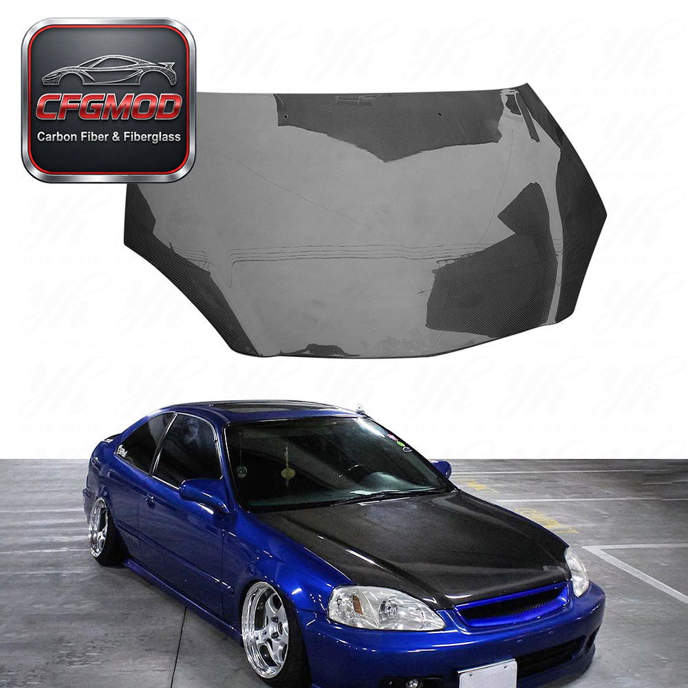 2002-2006 Integra DC5 RSX OEM Carbon Fiber Black Hood Bonnet New High Glossy Finish 3K Twill Weave for Retrofit/Upgrade — 3