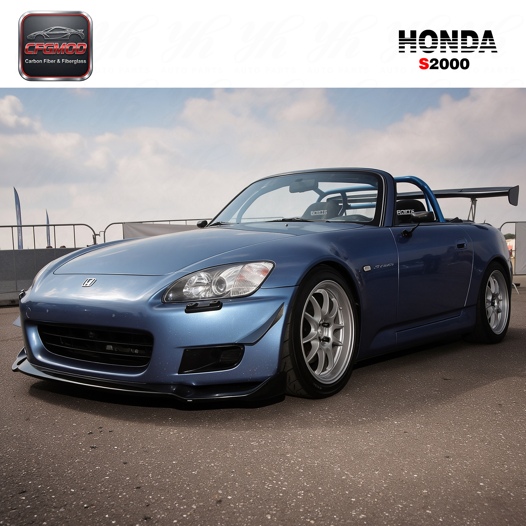For 2000-2008 S2000 AP1 AP2 VTX Type 5 Style Carbon Fiber 1600mm Single Deck High Gloss Rear Spoiler GT Wing — 6