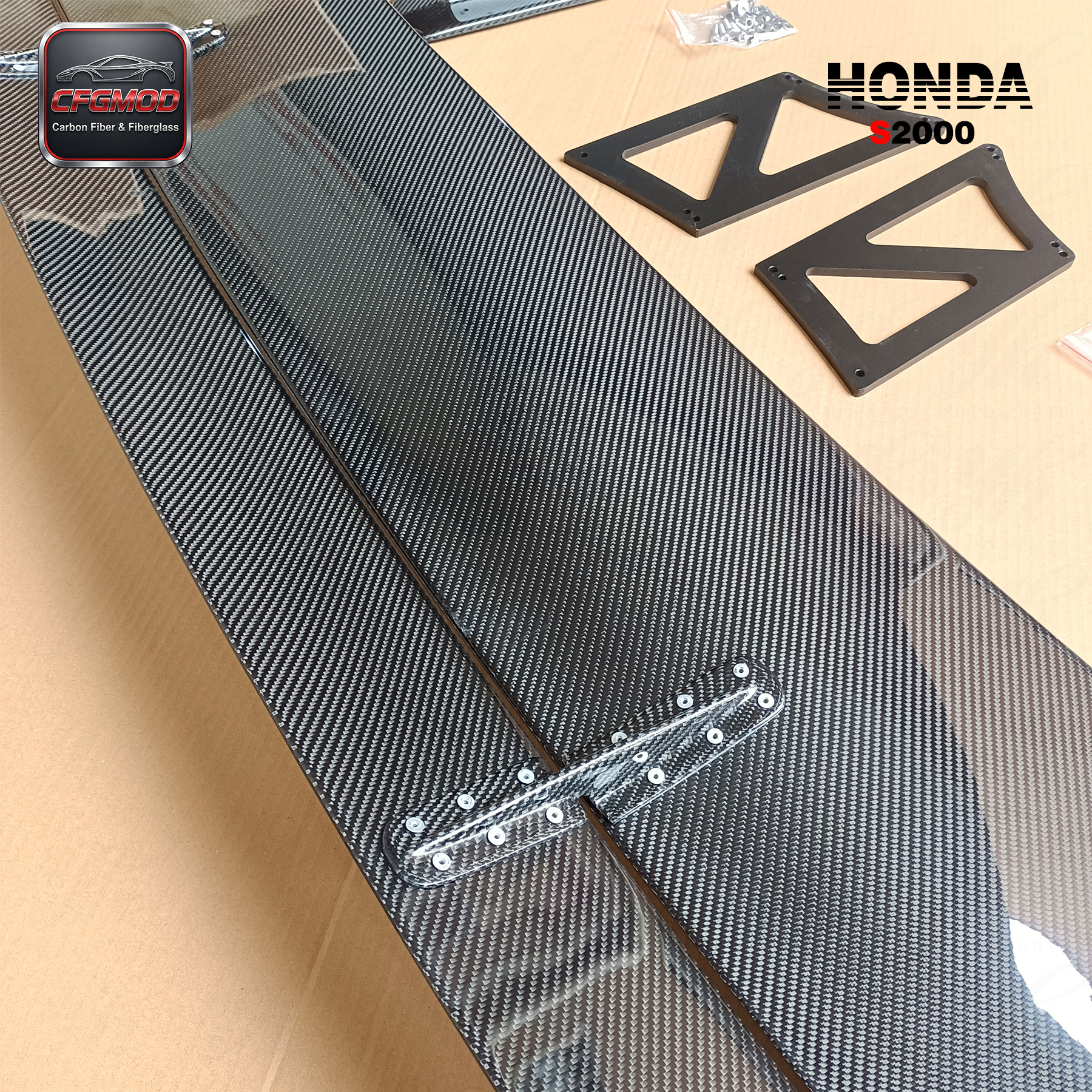 For 2000-2008 S2000 AP1 AP2 VTX Type 5 Style Carbon Fiber 1600mm Single Deck High Gloss Rear Spoiler GT Wing — 8