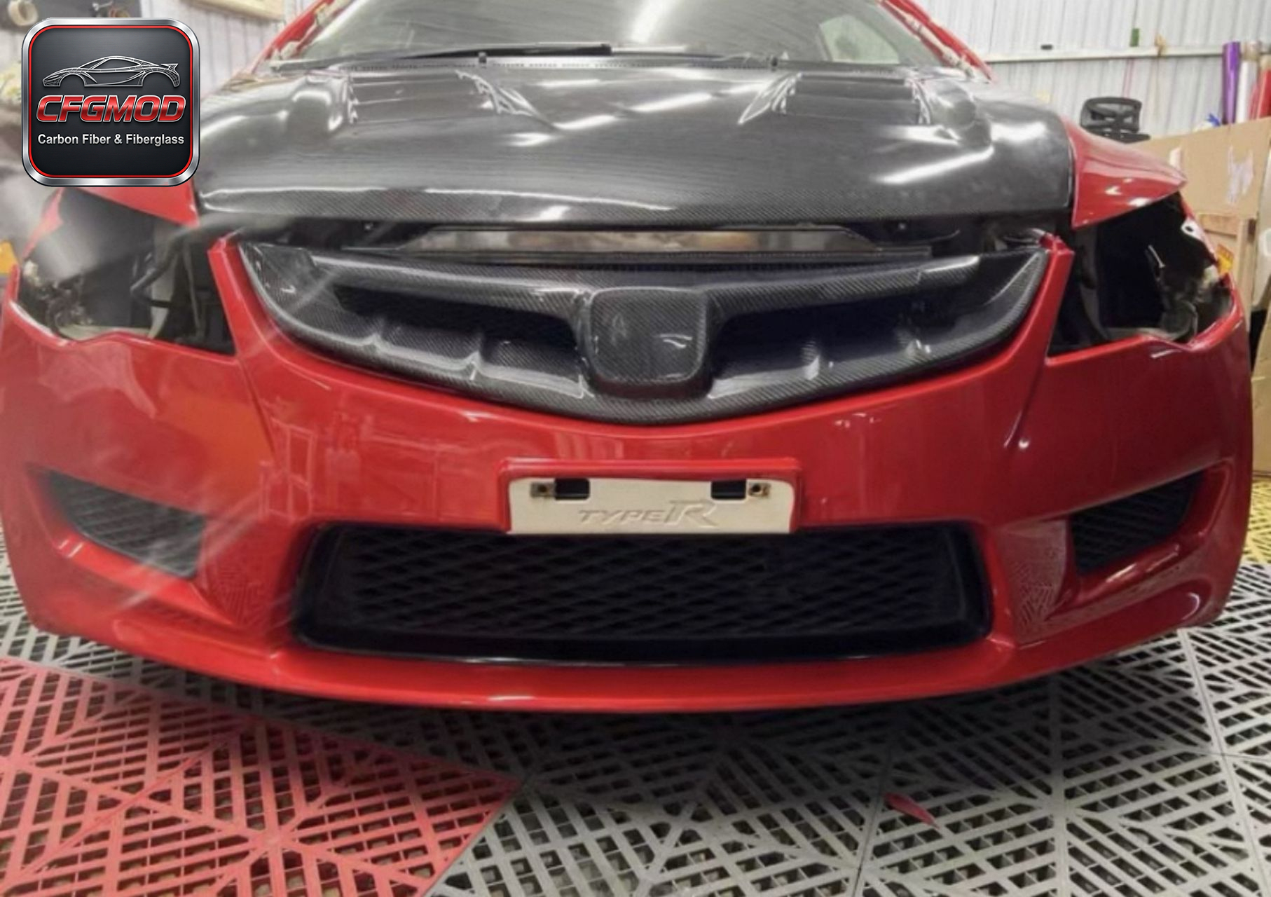 EVS Style Carbon Fiber Front Bumper Canards for Honda Civic FL5 Self-Adhesive Front Winglets Splitter Fins Tuning Parts — 2