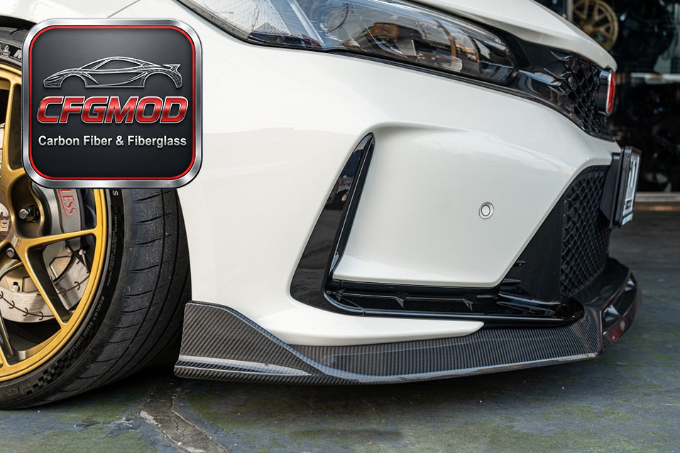 AD Style Carbon Fiber Front Lip for Honda Civic FL5 Type R Front Bumper Splitter Spoiler Tuning Parts — 1