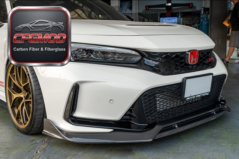 AD Style Carbon Fiber Front Lip for Honda Civic FL5 Type R Front Bumper Splitter Spoiler Tuning Parts — 2
