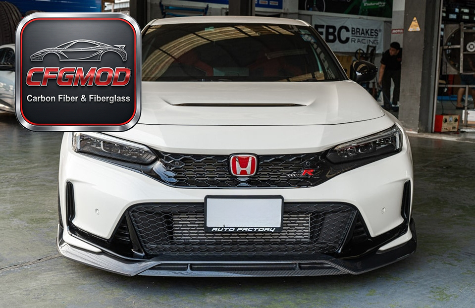 AD Style Carbon Fiber Front Lip for Honda Civic FL5 Type R Front Bumper Splitter Spoiler Tuning Parts — 3