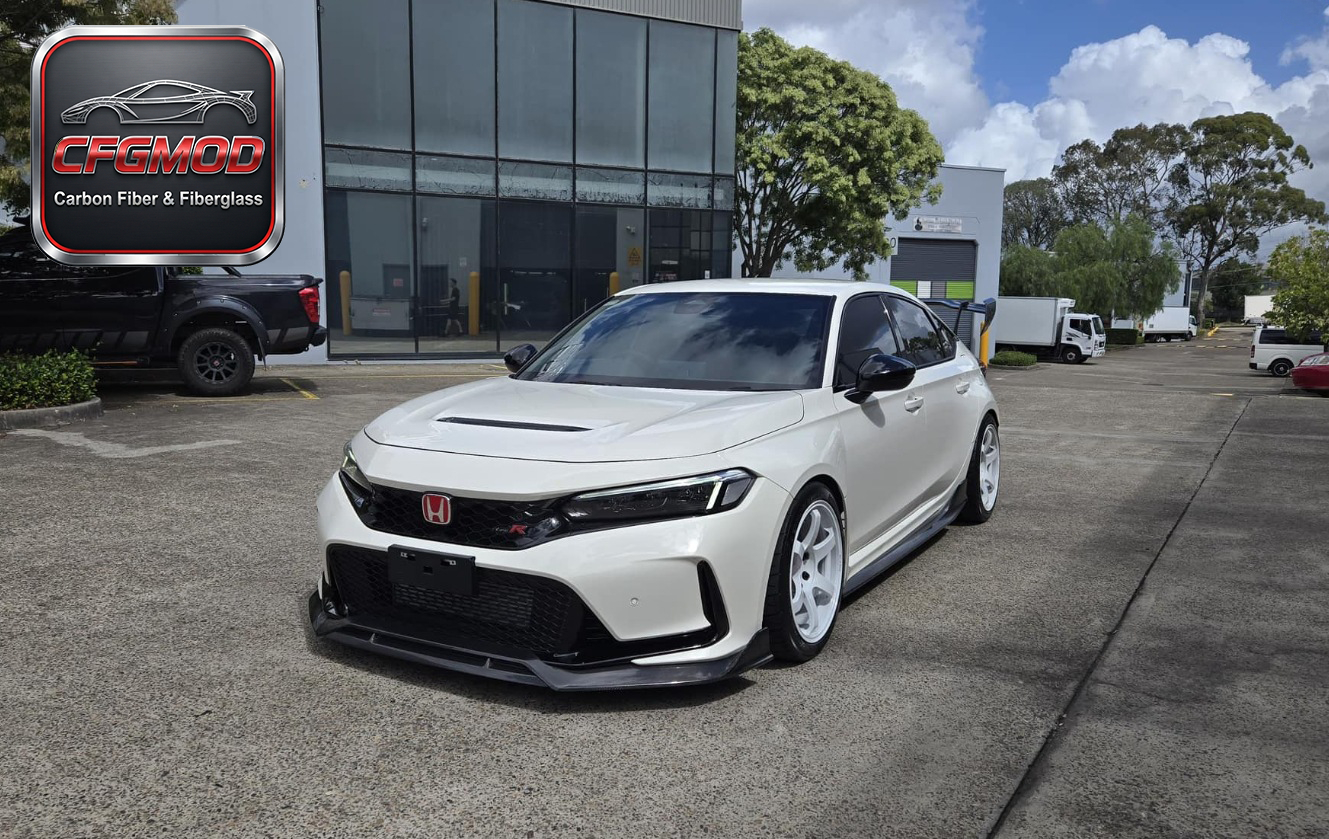 AD Style Carbon Fiber Front Lip for Honda Civic FL5 Type R Front Bumper Splitter Spoiler Tuning Parts — 6