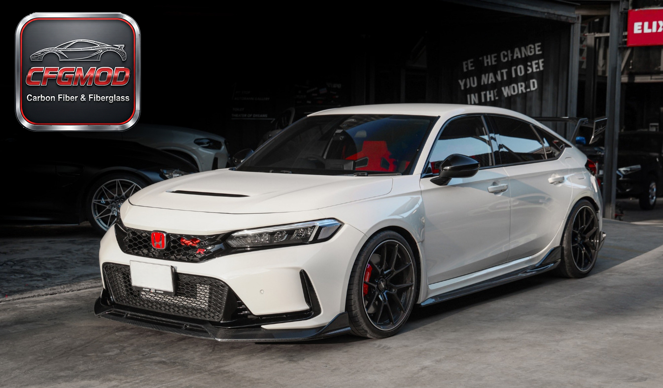 AD Style Carbon Fiber Front Lip for Honda Civic FL5 Type R Front Bumper Splitter Spoiler Tuning Parts — 8