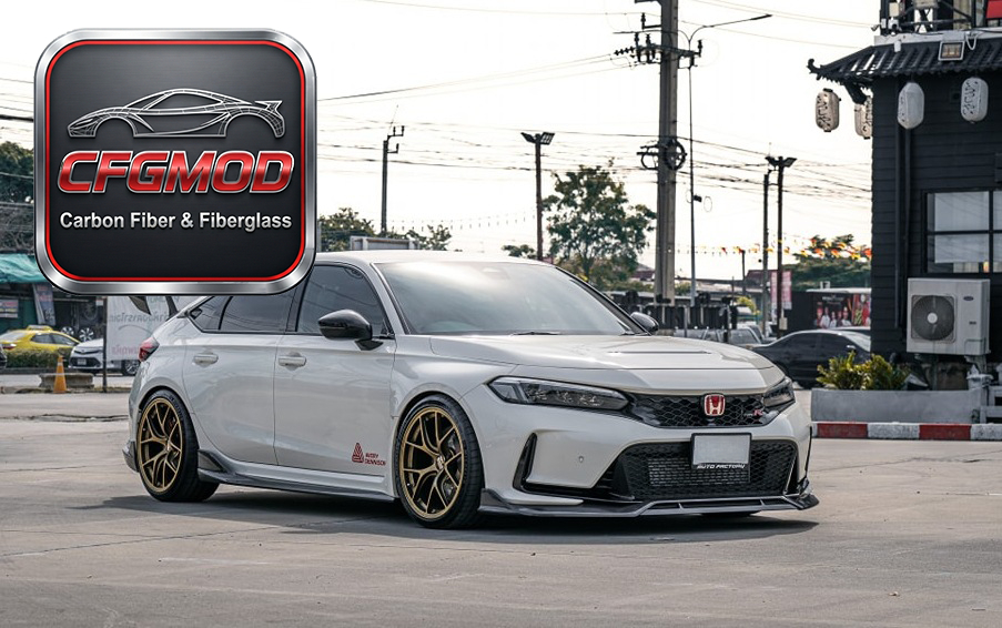 AD Style Carbon Fiber Front Lip for Honda Civic FL5 Type R Front Bumper Splitter Spoiler Tuning Parts — 9