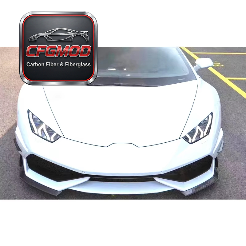 For Lamborghini Huracan LP580 LP610 DMC Style Carbon Fiber Front Lip Corner Splitters — 3