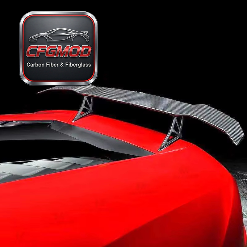For Lamborghini Huracan LP580 LP610 Carbon Fiber Rear Wing Spoiler Aero Top Wing — 4