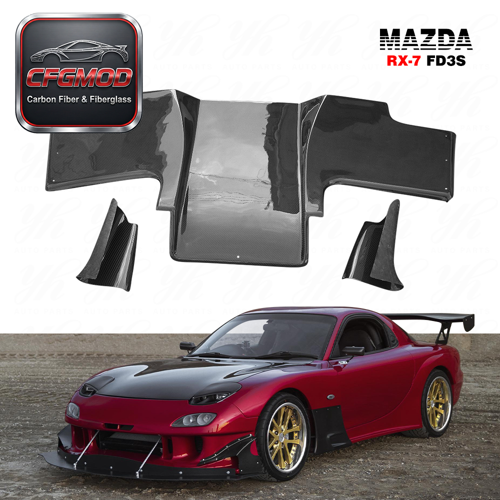 New Styling Glass Fiber FRP RE-GT Style Bodykit for 1992-1997 RX7 FD3S Rear Diffuser 3pcs — 1