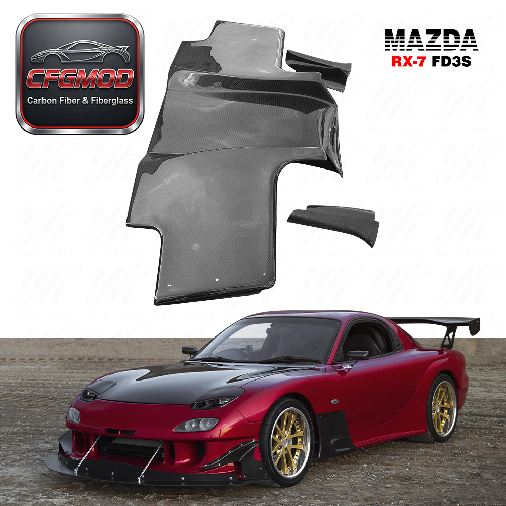 New Styling Glass Fiber FRP RE-GT Style Bodykit for 1992-1997 RX7 FD3S Rear Diffuser 3pcs — 2