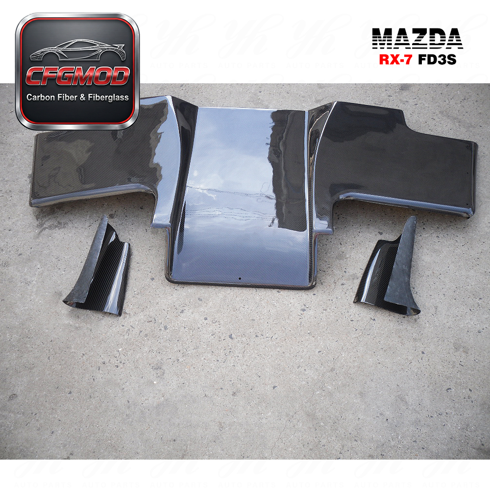 New Styling Glass Fiber FRP RE-GT Style Bodykit for 1992-1997 RX7 FD3S Rear Diffuser 3pcs — 3