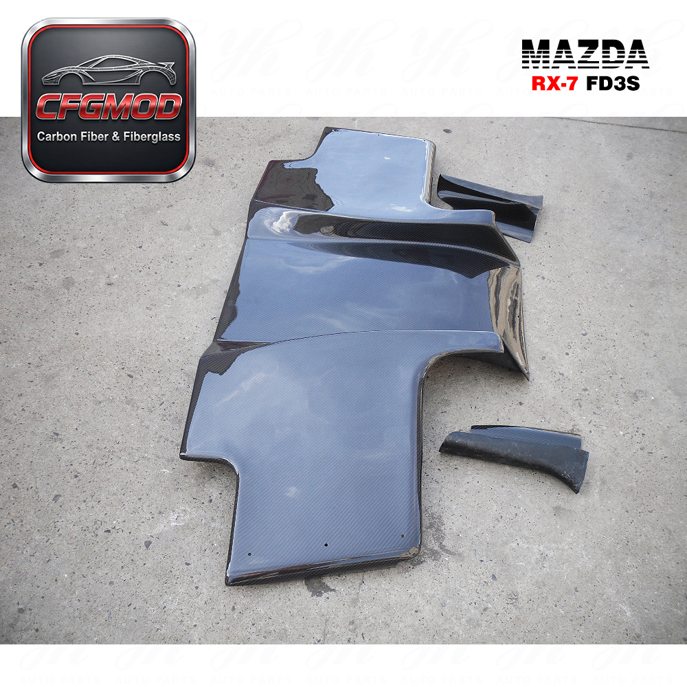 New Styling Glass Fiber FRP RE-GT Style Bodykit for 1992-1997 RX7 FD3S Rear Diffuser 3pcs — 4