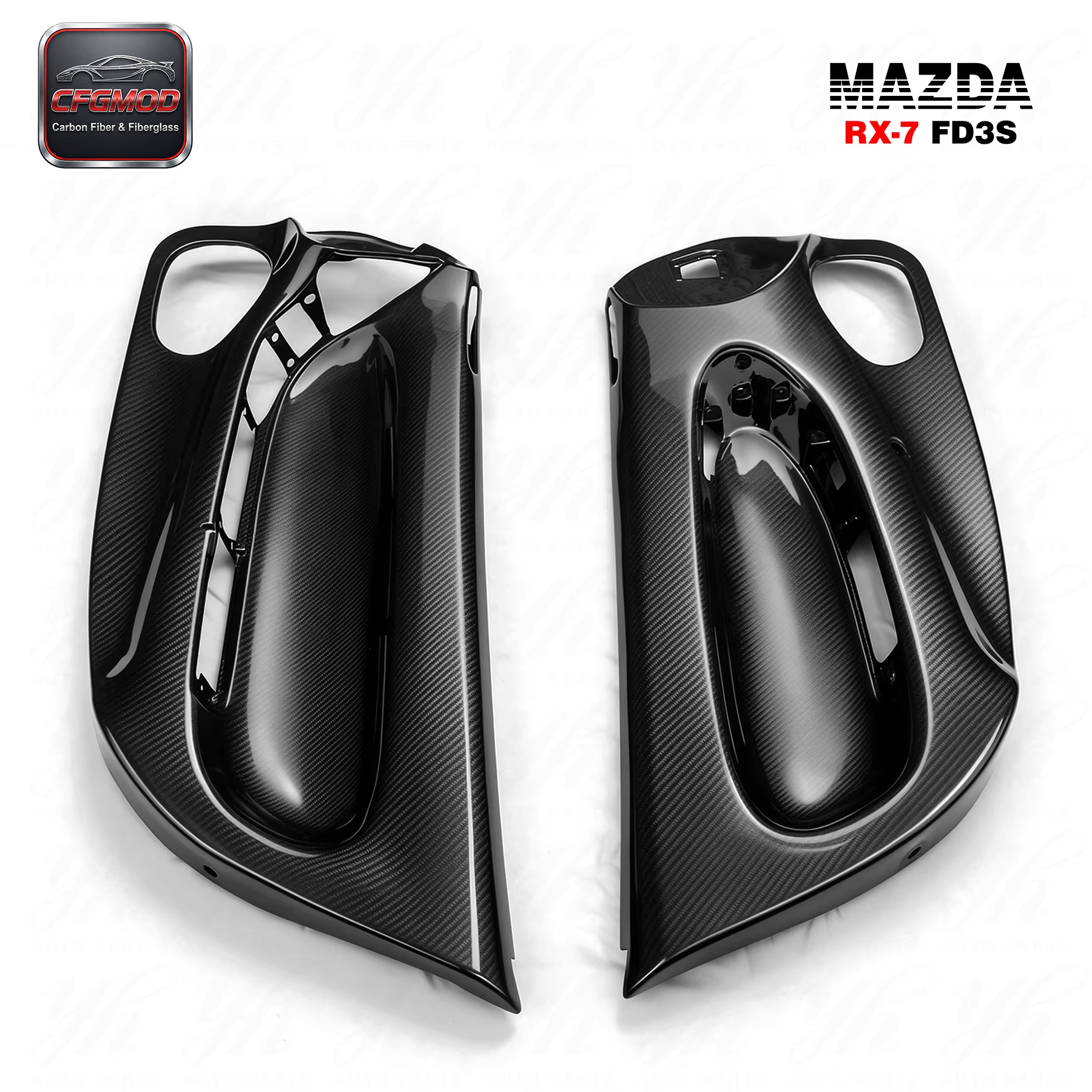 Carbon Fiber RX7 FD3S 1992-1997 Inner Door RHD Panel Replacement Door Card Cover Trim 4 Pcs CF — 2