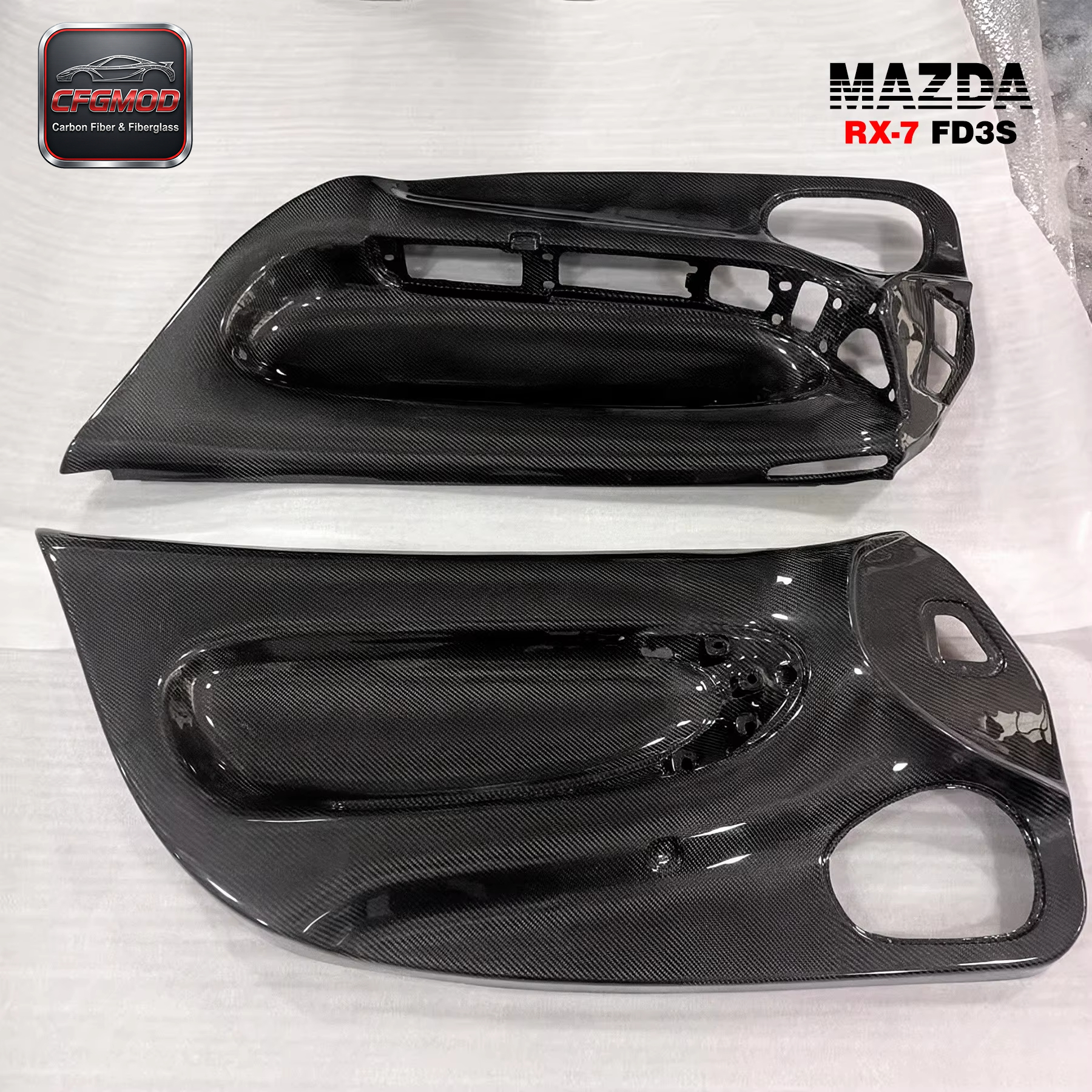 Carbon Fiber RX7 FD3S 1992-1997 Inner Door RHD Panel Replacement Door Card Cover Trim 4 Pcs CF — 6