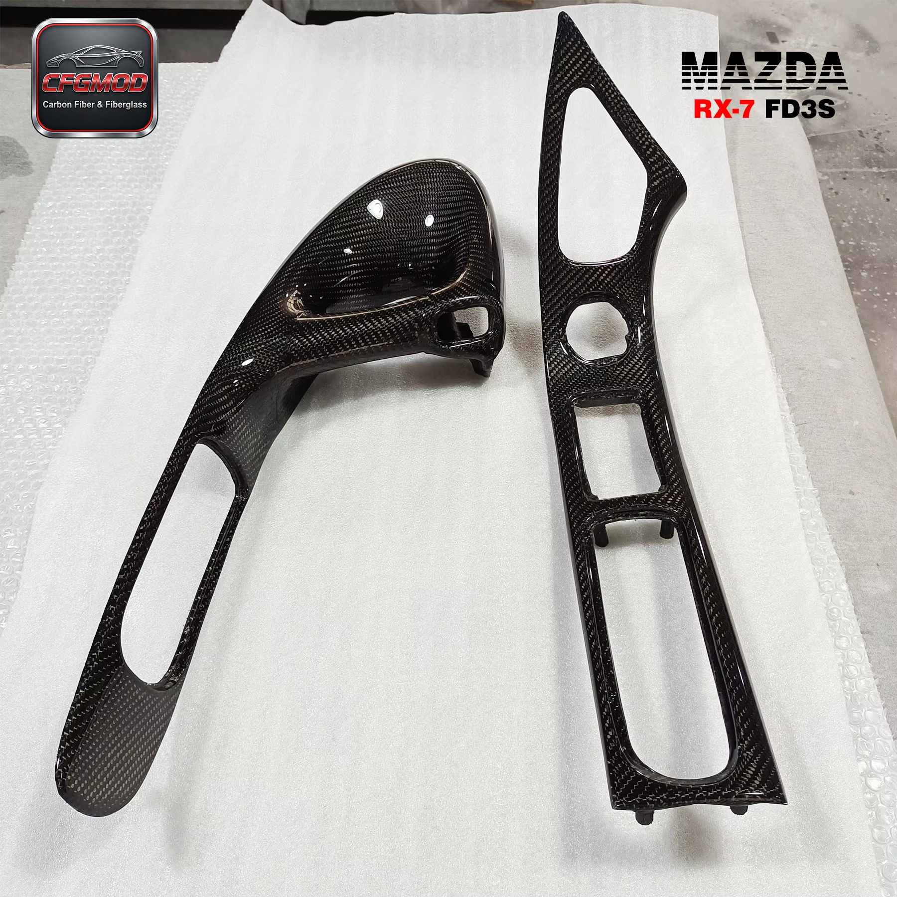 Carbon Fiber RX7 FD3S 1992-1997 Inner Door RHD Panel Replacement Door Card Cover Trim 4 Pcs CF — 7