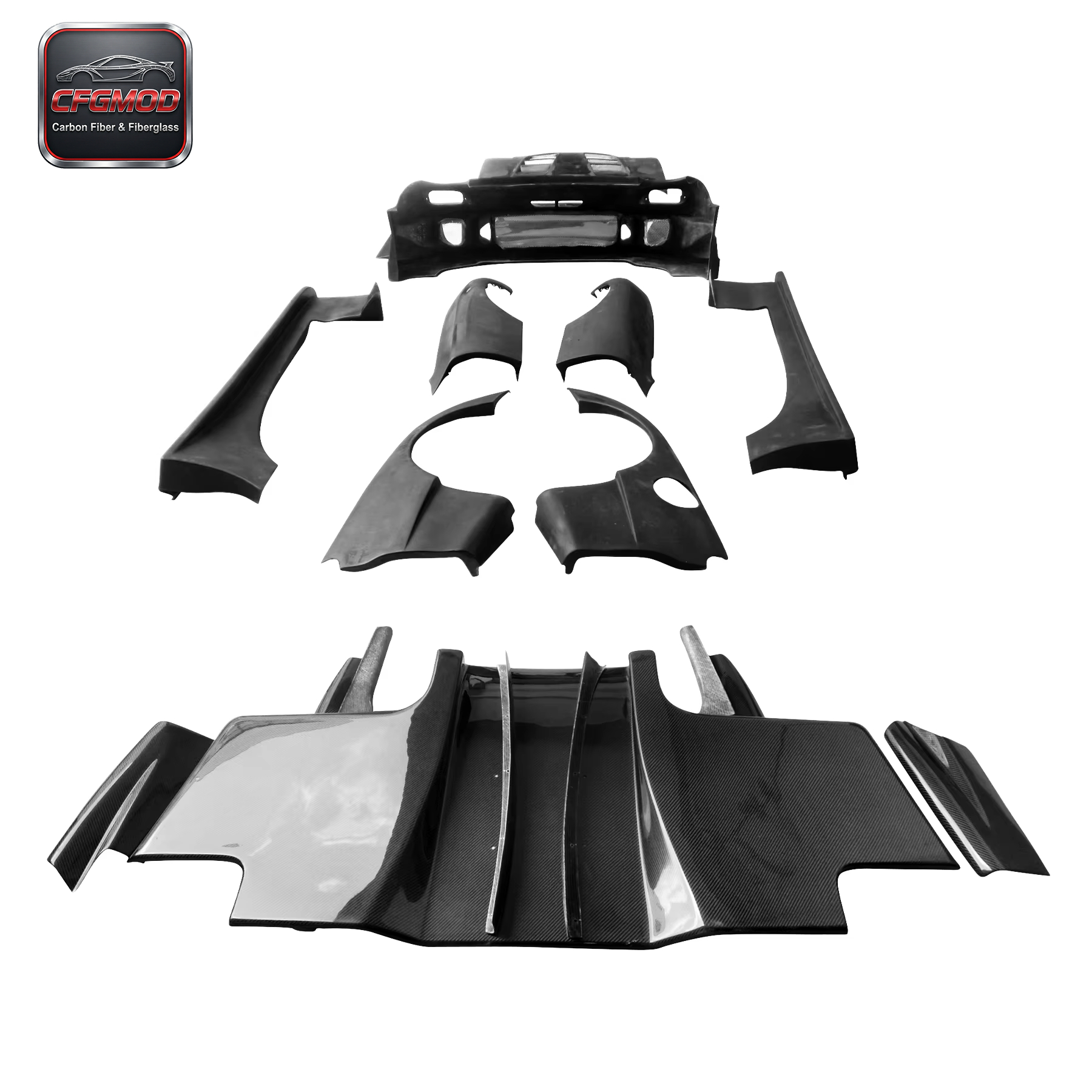 For 1992-1997 RX7 FD3S RE-GT Compete Set Body Kits FRP & CF — 4