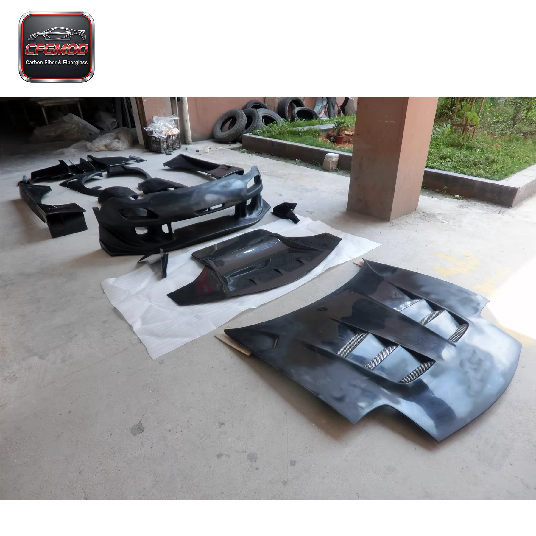 For 1992-1997 RX7 FD3S RE-GT Compete Set Body Kits FRP & CF — 6