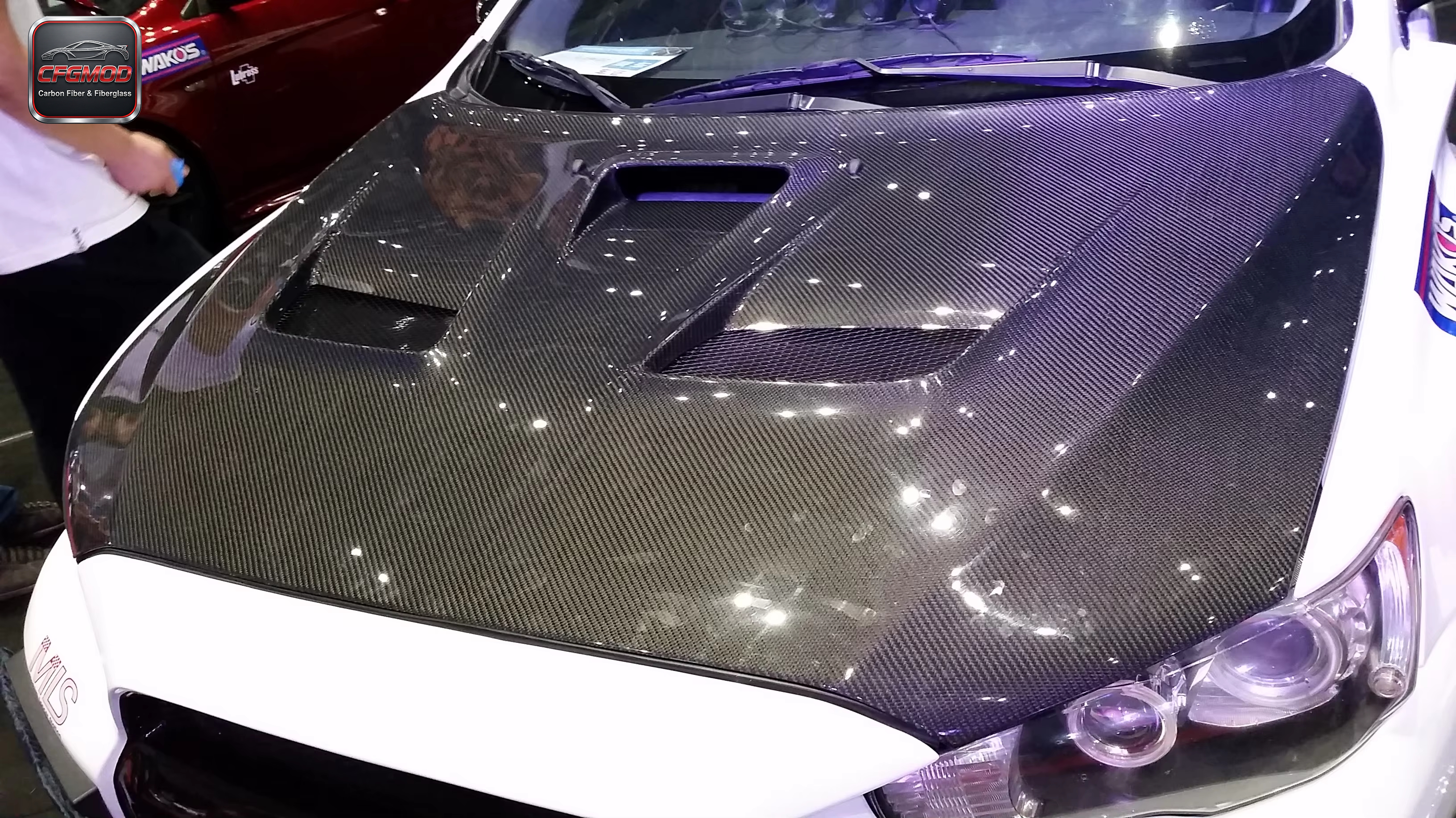 New EVO-10 OEM Carbon Fiber Front Hood-3K Twill Weave Black Lightweight — 2