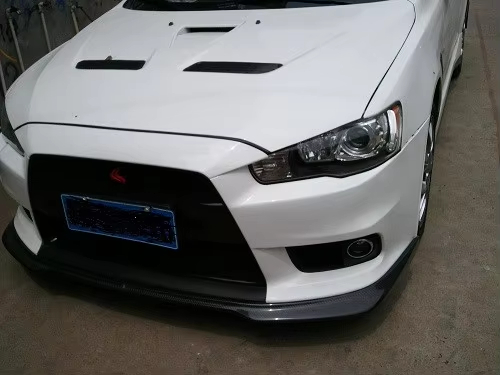 New EVO-10 OEM Carbon Fiber Front Hood-3K Twill Weave Black Lightweight — 3