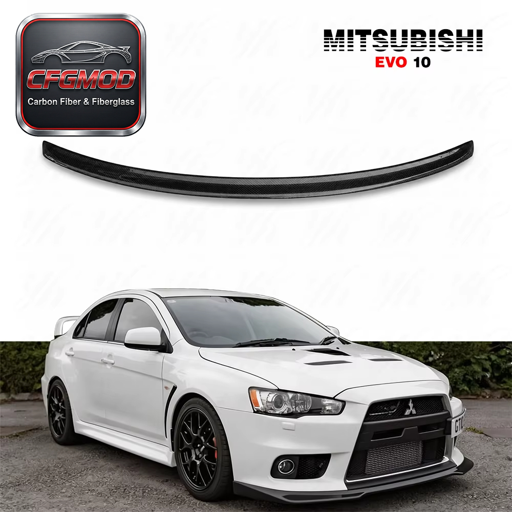 FOR 2008-2012 EVO 10 Rear Trunk Spoiler Carbon Fiber CF — 2
